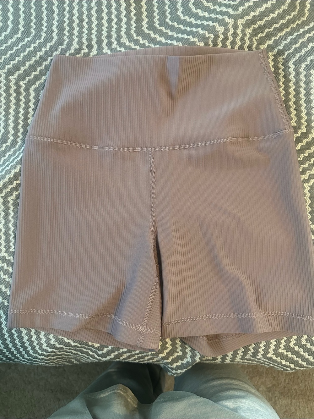 90 Degree By Reflex Ribbed High-Waist Bike Shorts - mauve
